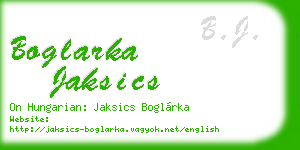 boglarka jaksics business card